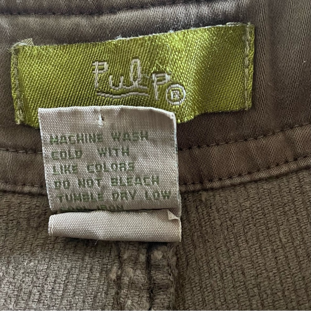 Y2k Corduroy Cropped Capri Pants Women’s 6 Brown Cinch Button Outdoor 90s Pulp - Picture 14 of 14